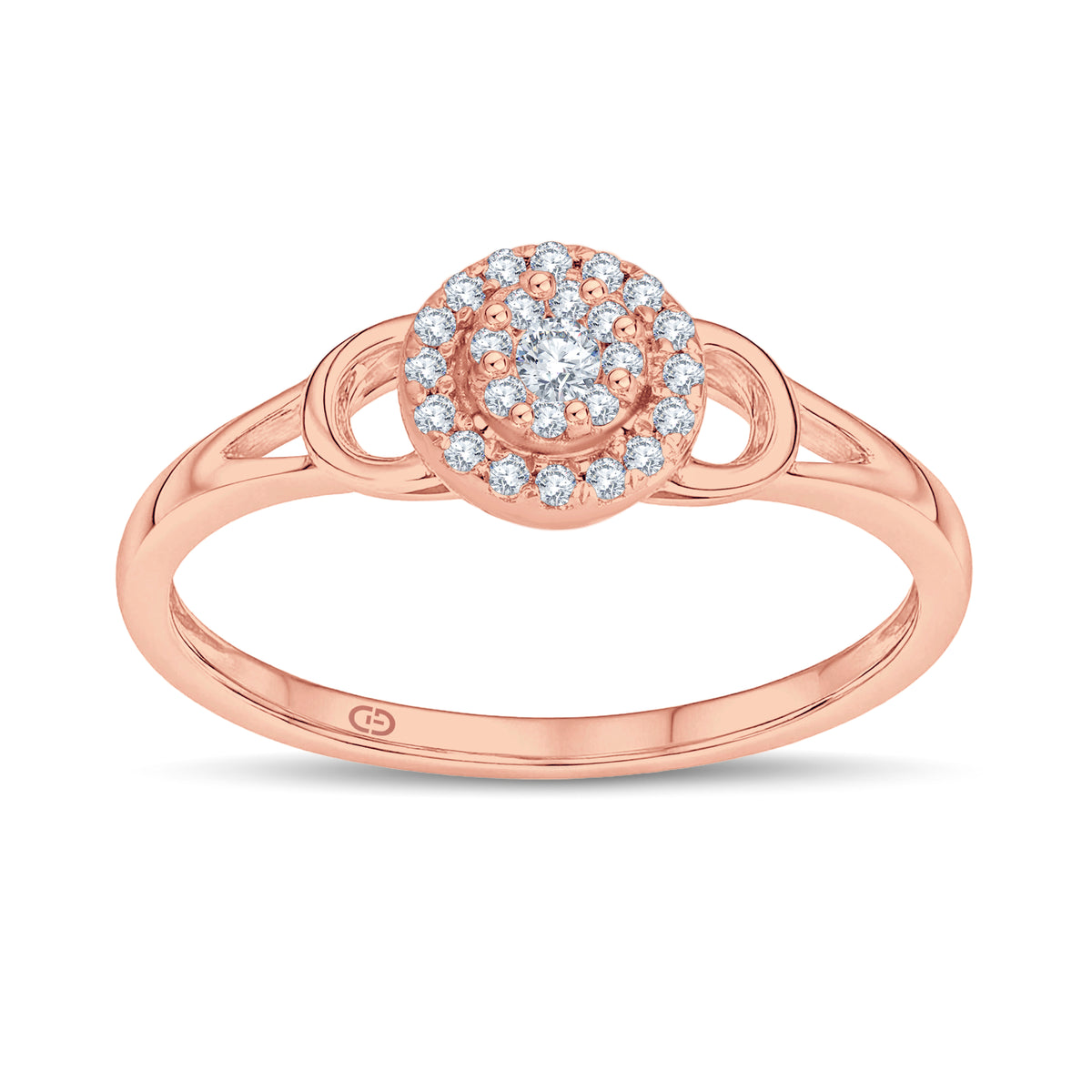 Radiant Halo Lab Diamond Ring | 0.17 Cts | 18KT Vermeil on 925 Silver