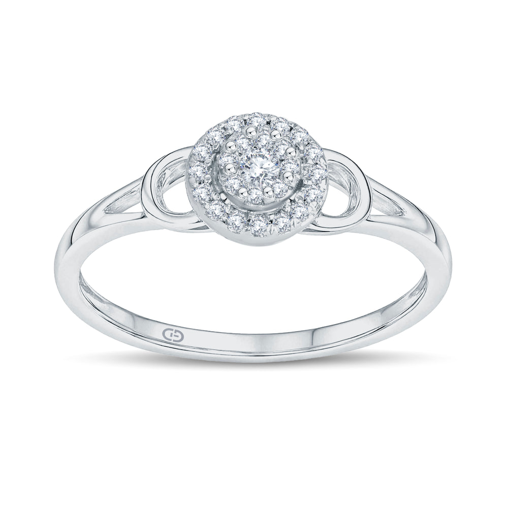 Radiant Halo Lab Diamond Ring | 0.17 Cts | 18KT Vermeil on 925 Silver
