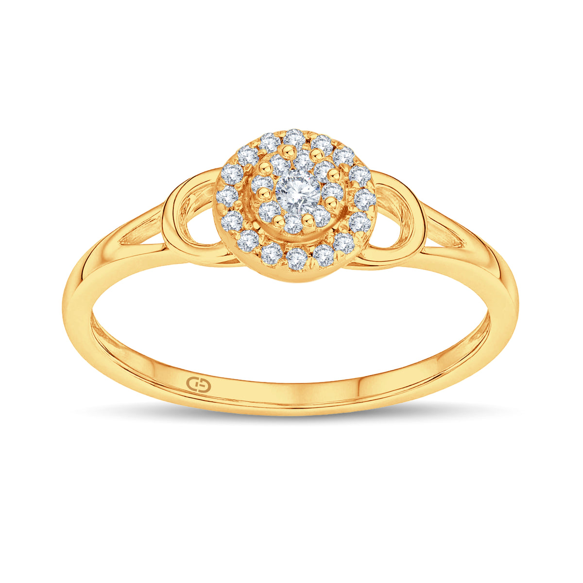 Radiant Halo Lab Diamond Ring | 0.17 Cts | 18KT Vermeil on 925 Silver
