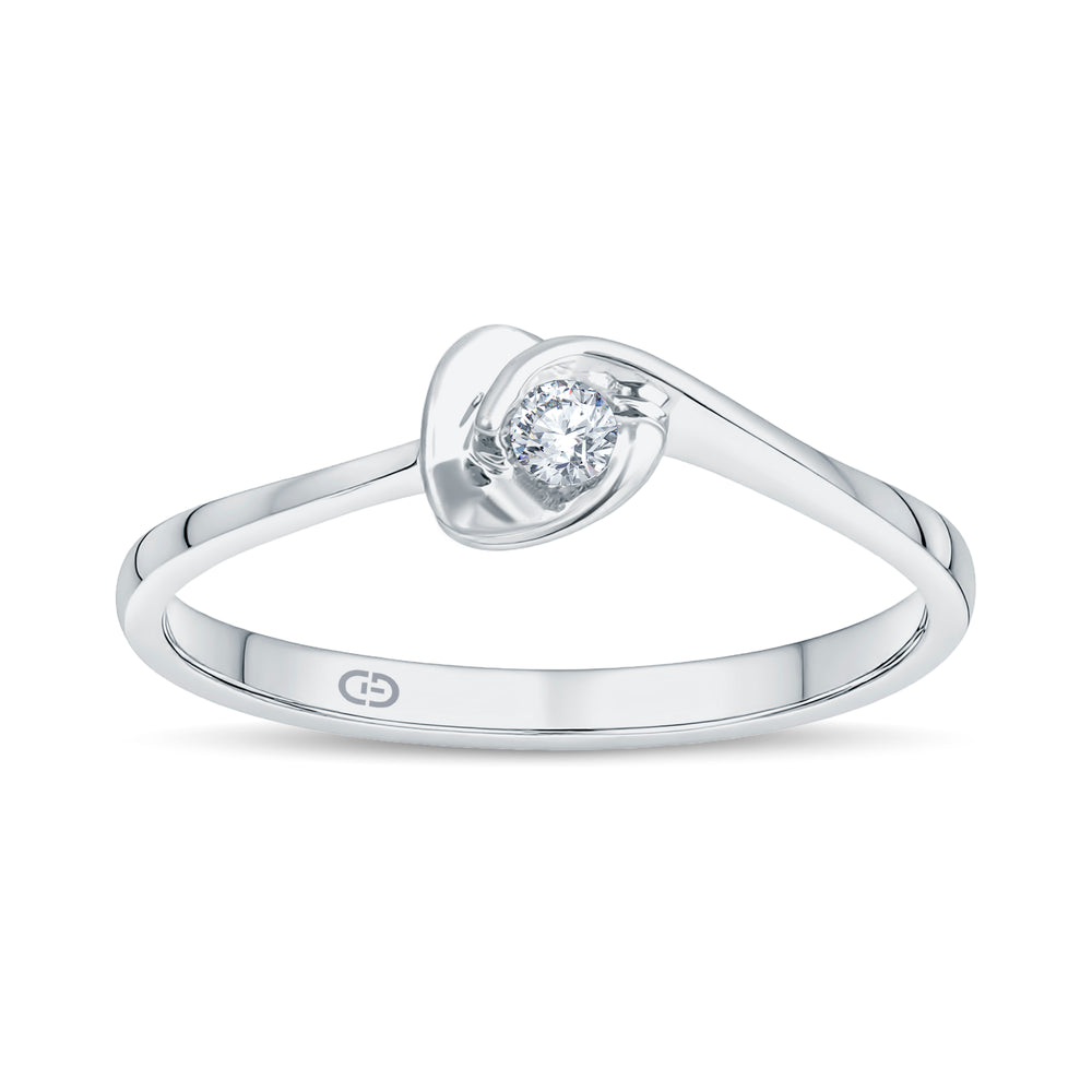 Delicate Promise Ring | 0.05 Cts Lab Diamond | 18KT Vermeil on 925 Silver