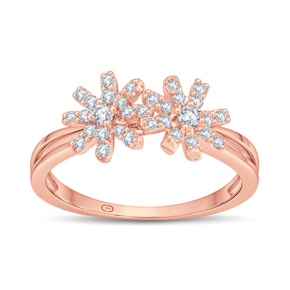 Radiant Bloom Double Flower Ring – 0.35 cts Lab Diamond