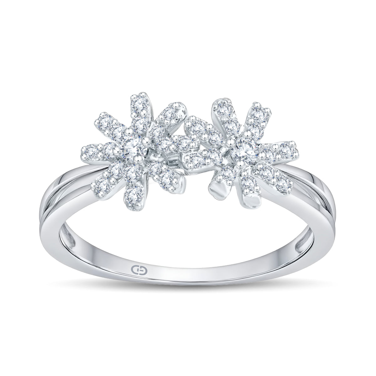 Radiant Bloom Double Flower Ring – 0.35 cts Lab Diamond