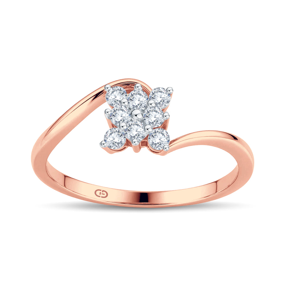 9 stone Spark Lab Diamond Ring | 0.18 Cts | 18KT Vermeil on 925 Silver