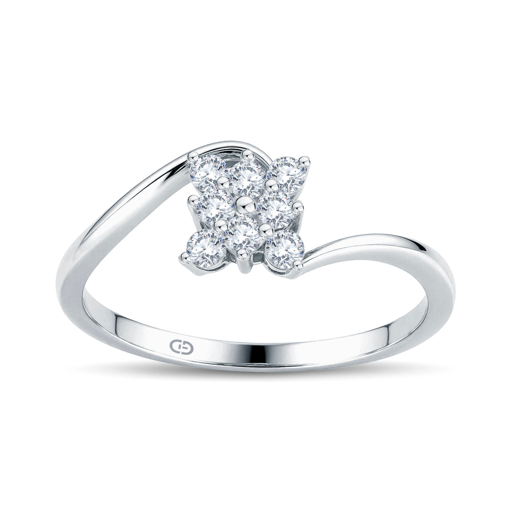 9 stone Spark Lab Diamond Ring | 0.18 Cts | 18KT Vermeil on 925 Silver