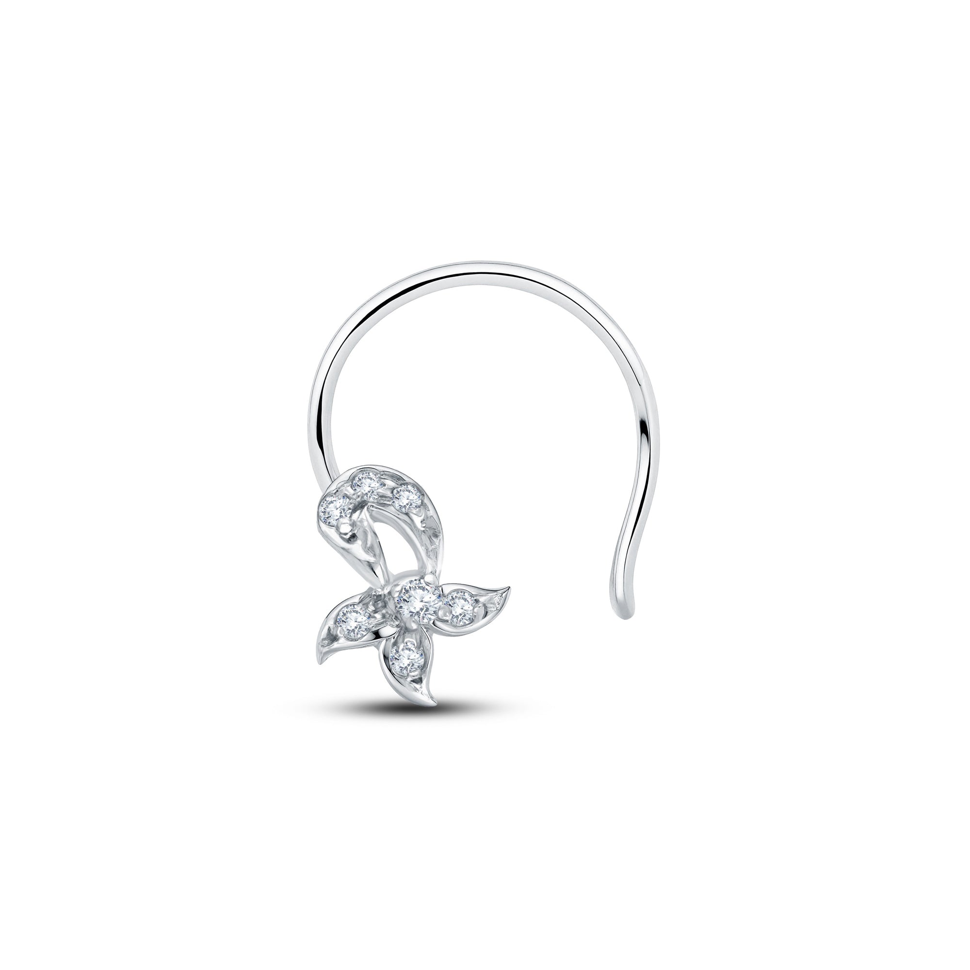 Dazzling Bow: 0.06ct Lab Diamond Nose Pin in 3 Gold Vermeil Colors by GrownńDiva