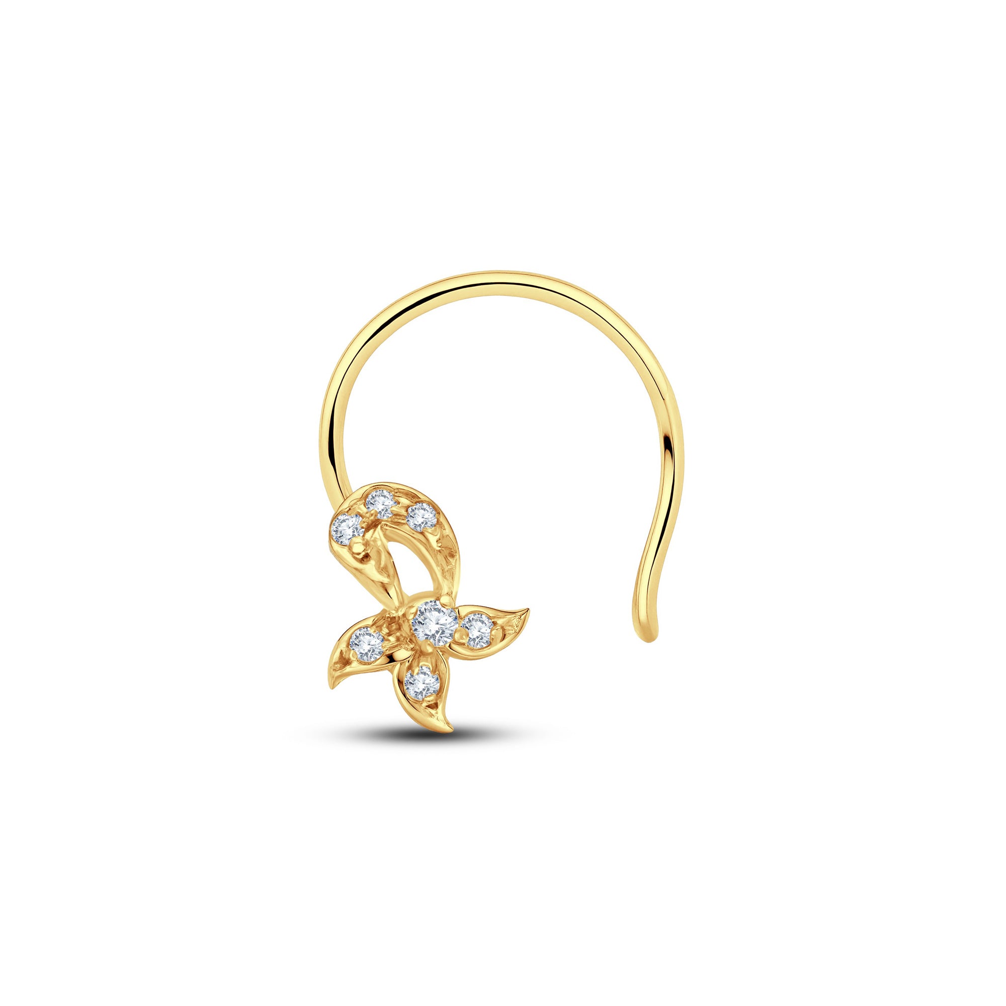 Dazzling Bow: 0.06ct Lab Diamond Nose Pin in 3 Gold Vermeil Colors by GrownńDiva