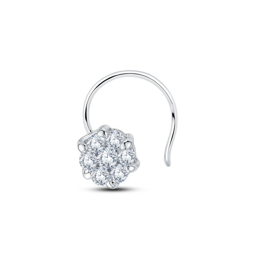 Classic Cluster Lab Diamond Nosepin | 0.05 Cts | 925 Silver with 18KT Gold Vermeil.Grown Diva