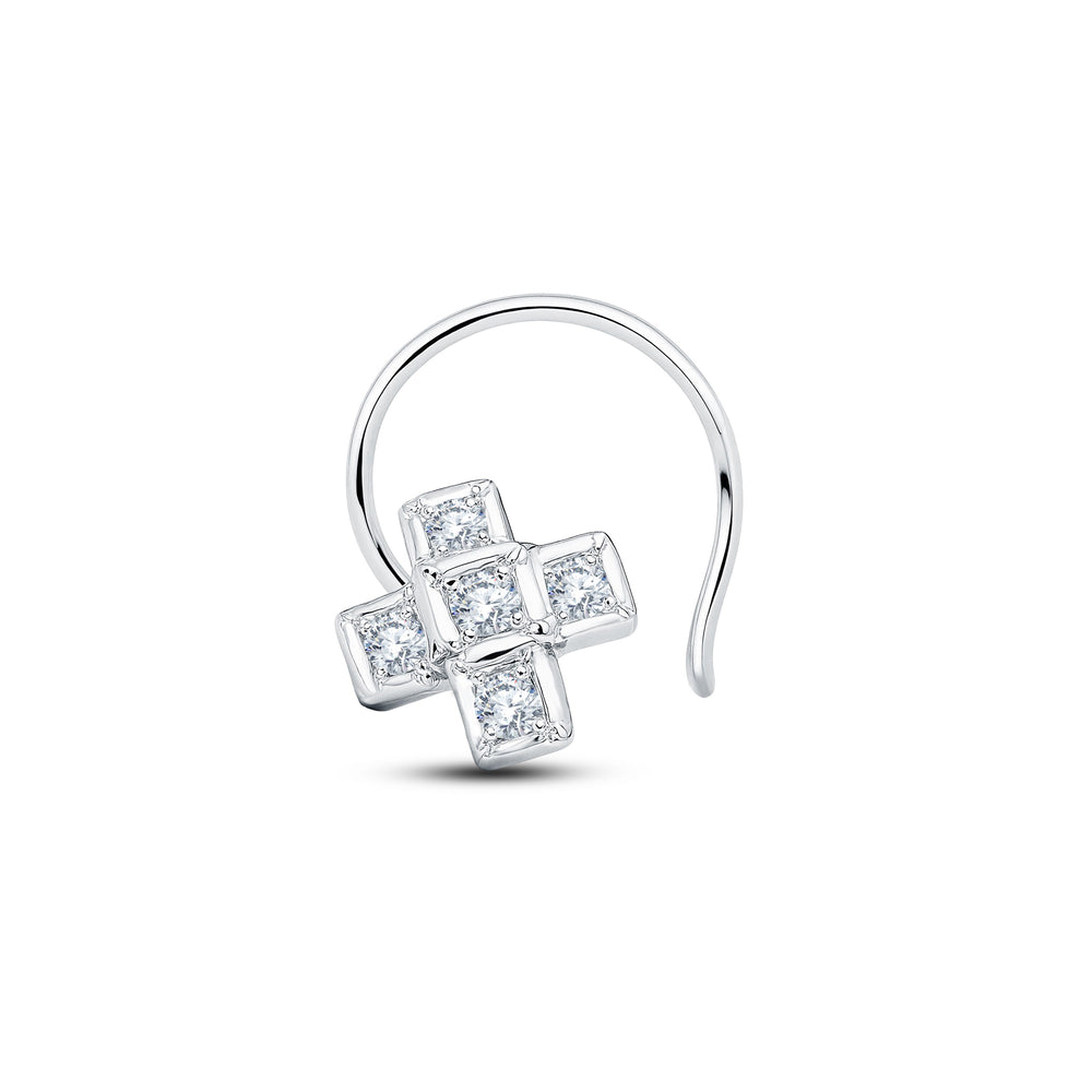 Geo Chic Lab Diamond Nosepin | 0.05 Cts | 925 Silver with 18KT Gold Vermeil.Grown Diva