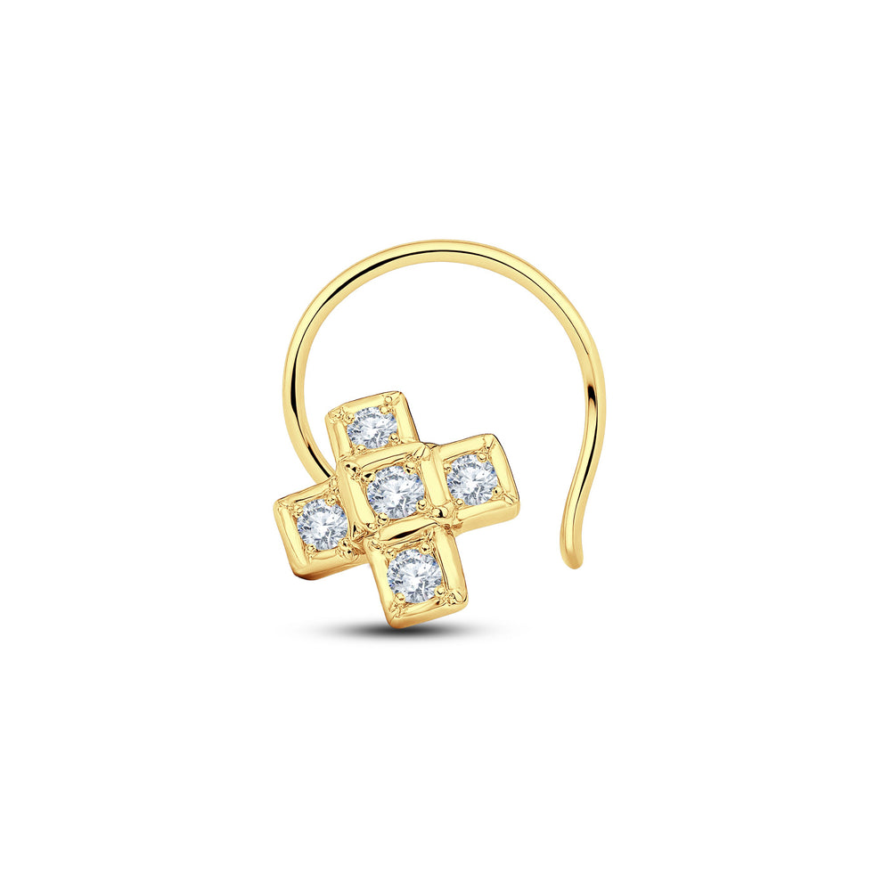 Geo Chic Lab Diamond Nosepin | 0.05 Cts | 925 Silver with 18KT Gold Vermeil.Grown Diva