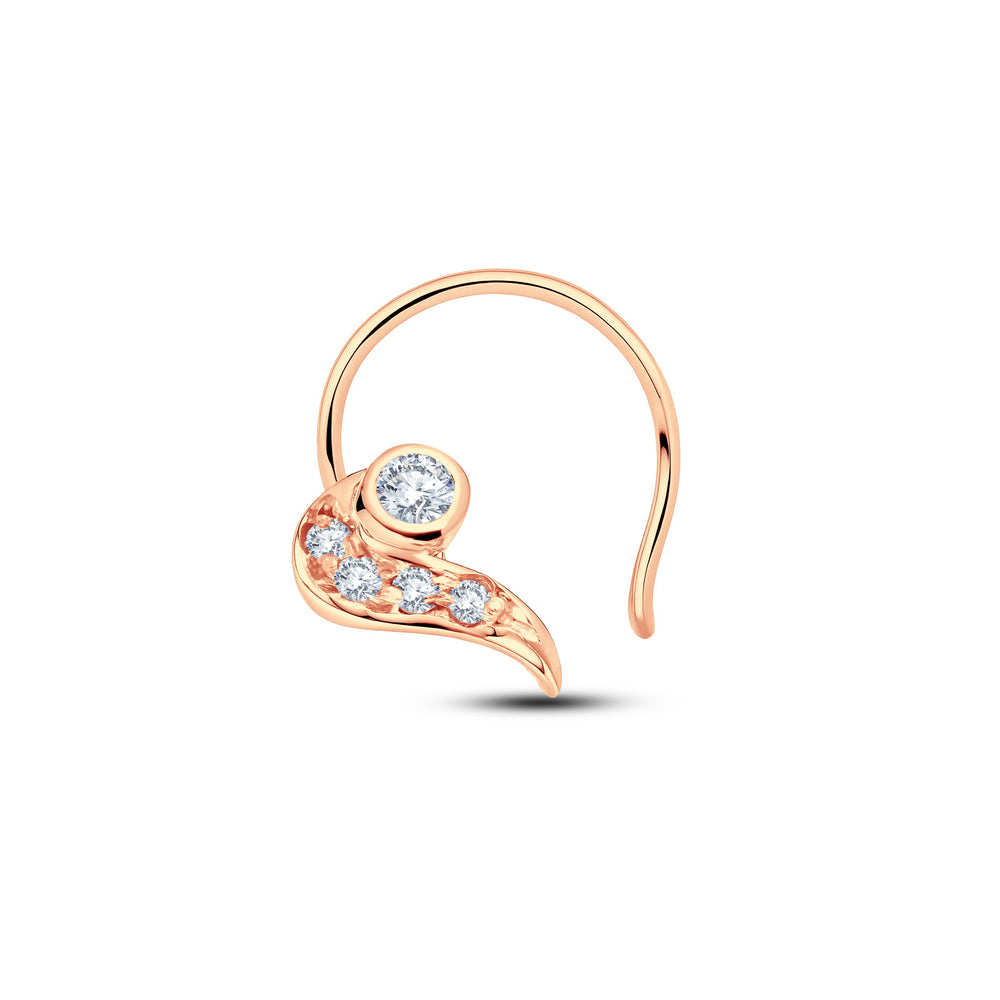 Wave Grace Lab Diamond Nosepin | 0.07 Cts | 925 Silver with 18KT Gold Vermeil.Grown Diva