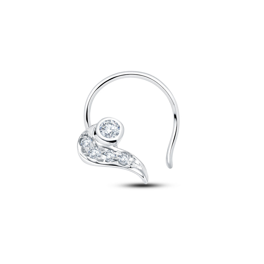 Wave Grace Lab Diamond Nosepin | 0.07 Cts | 925 Silver with 18KT Gold Vermeil.Grown Diva