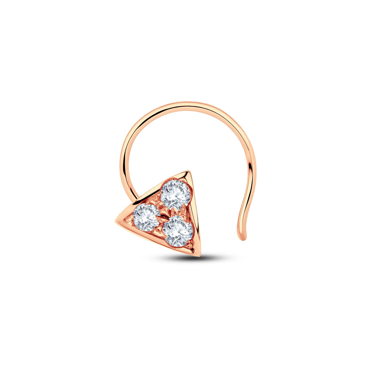 Triangular Lab Diamond Nosepin | 0.05 Cts | GrownnDiva | 925 Silver + 18KT Gold Vermeil