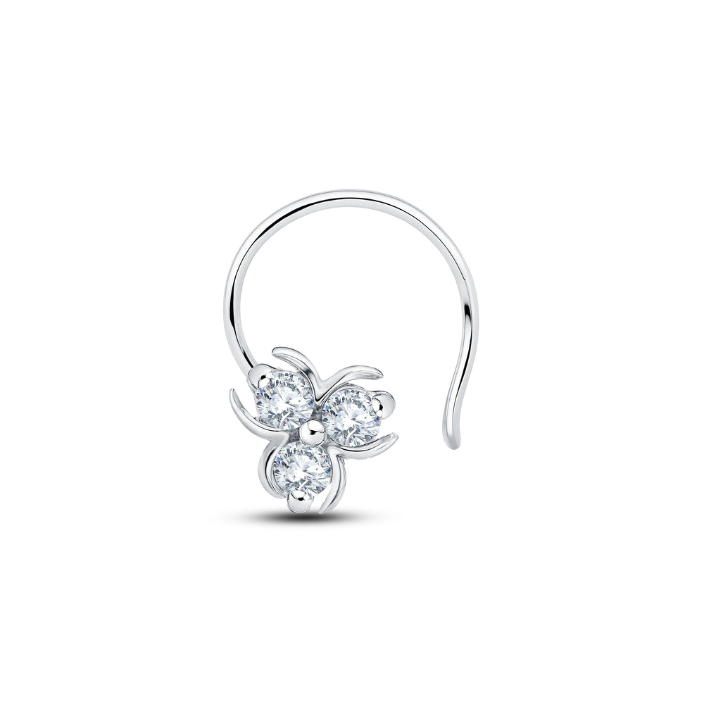 Floral Cluster Lab Diamond Nosepin – 0.15 Cts | 925 Silver & 18KT Gold Vermeil.Grown Diva