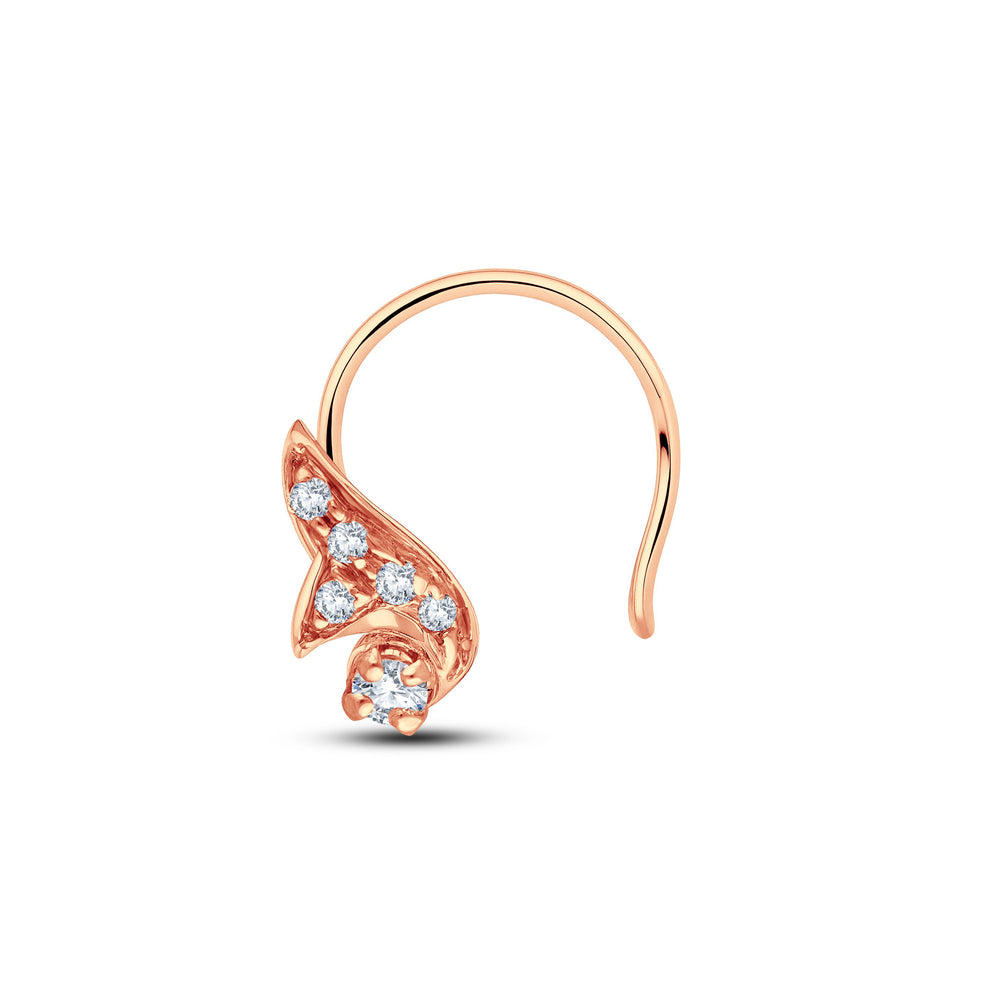 Flame Motif Nosepin in 925 Silver & 18KT Gold Vermeil with 0.05 Cts Lab Diamonds – GrownńDiva