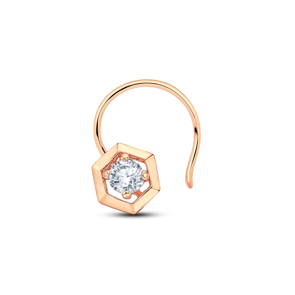 Hexa Radiance Lab Diamond Nosepin | 925 Silver & 18KT Gold Vermeil | 0.10 cts.Grown Diva