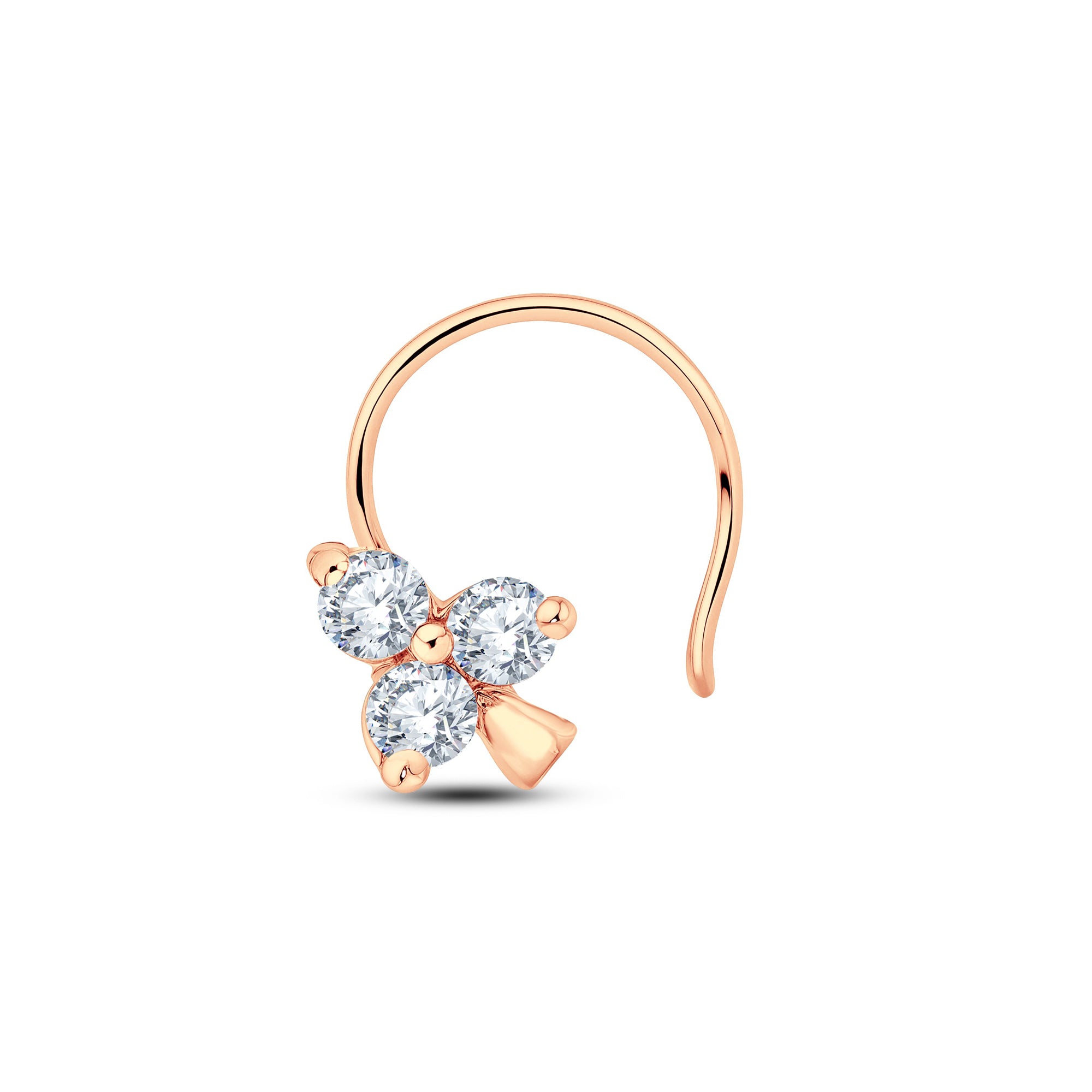 Lab Diamond Trio Cluster Nose Pin | 0.09 CTW 18K Gold Vermeil.GrownńDiva
