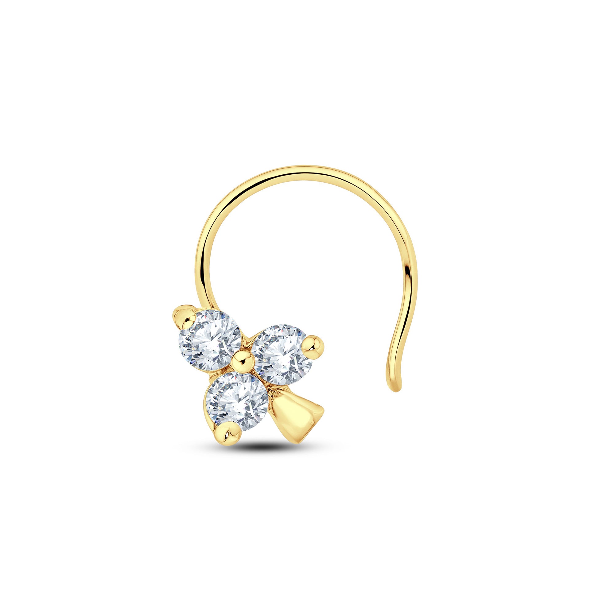 Lab Diamond Trio Cluster Nose Pin | 0.09 CTW 18K Gold Vermeil.GrownńDiva