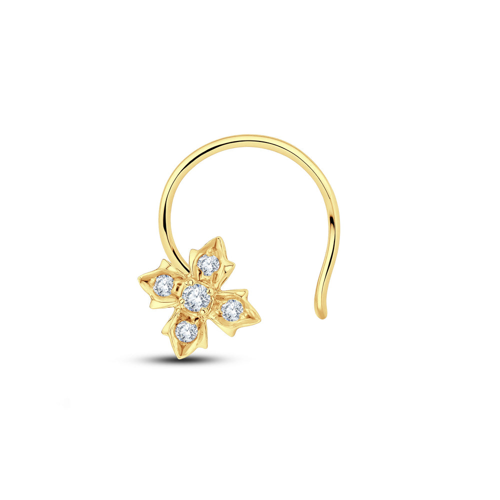 Star Bloom Lab Diamond Nosepin | 0.08 Cts | 925 Silver with 18KT Gold Vermeil.Grown Diva