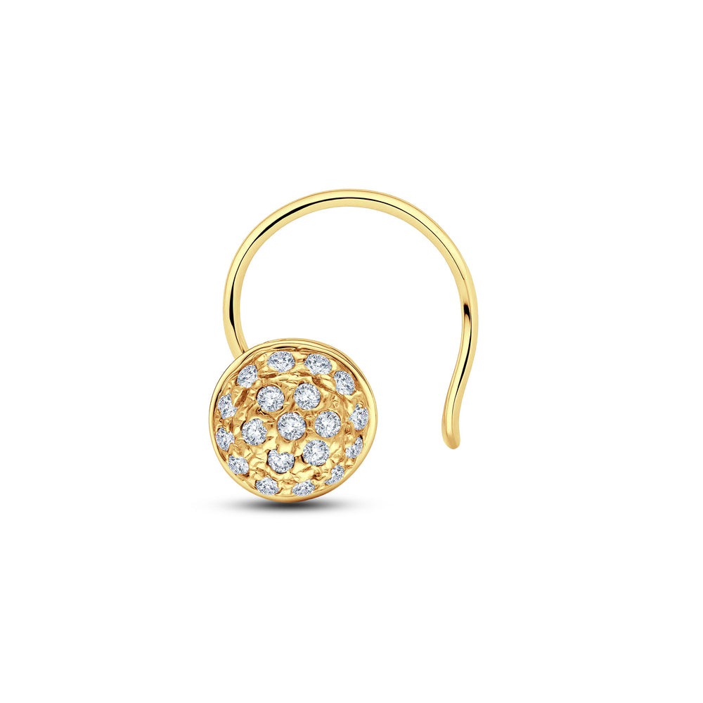 Dome Cluster Lab Diamond Nosepin | 0.15 Cts | 925 Silver with 18KT Gold Vermeil.Grown Diva
