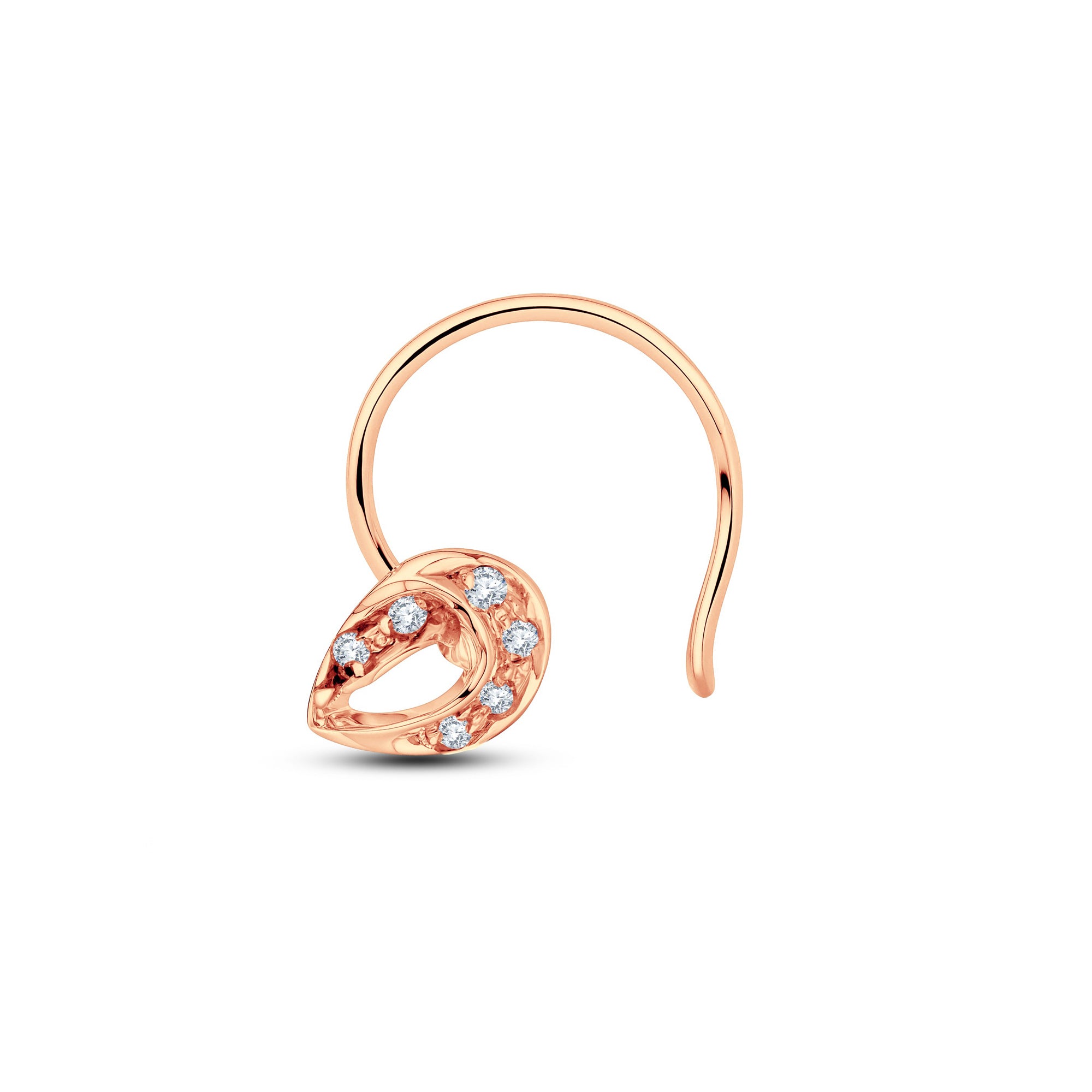 The Diamond Curve Nose Ring | 0.05 CT Lab Diamond Nose Jewelry (3 Colors).GrownńDiva