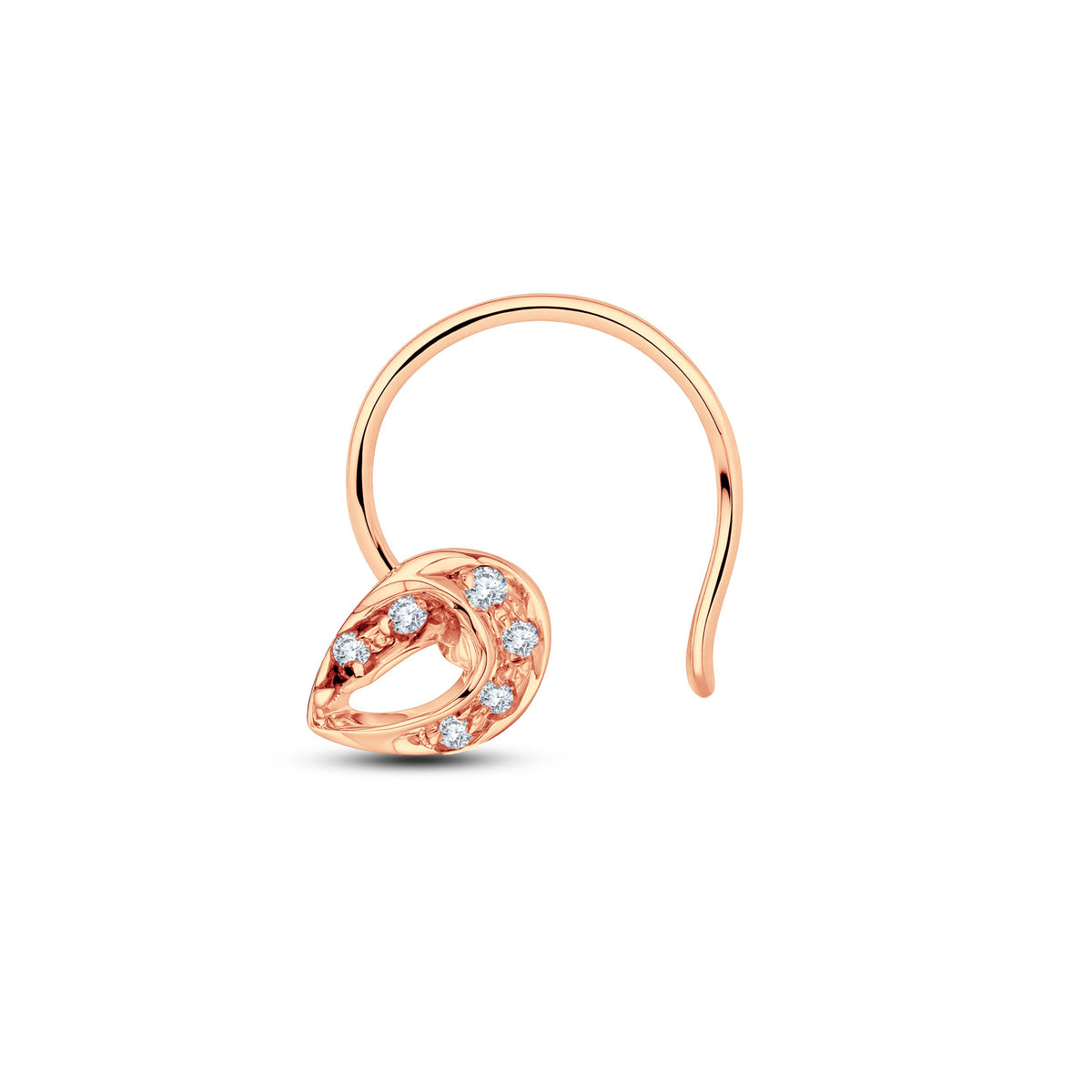The Diamond Curve Nose Ring | 0.05 CT Lab Diamond Nose Jewelry (3 Colors).GrownnDiva