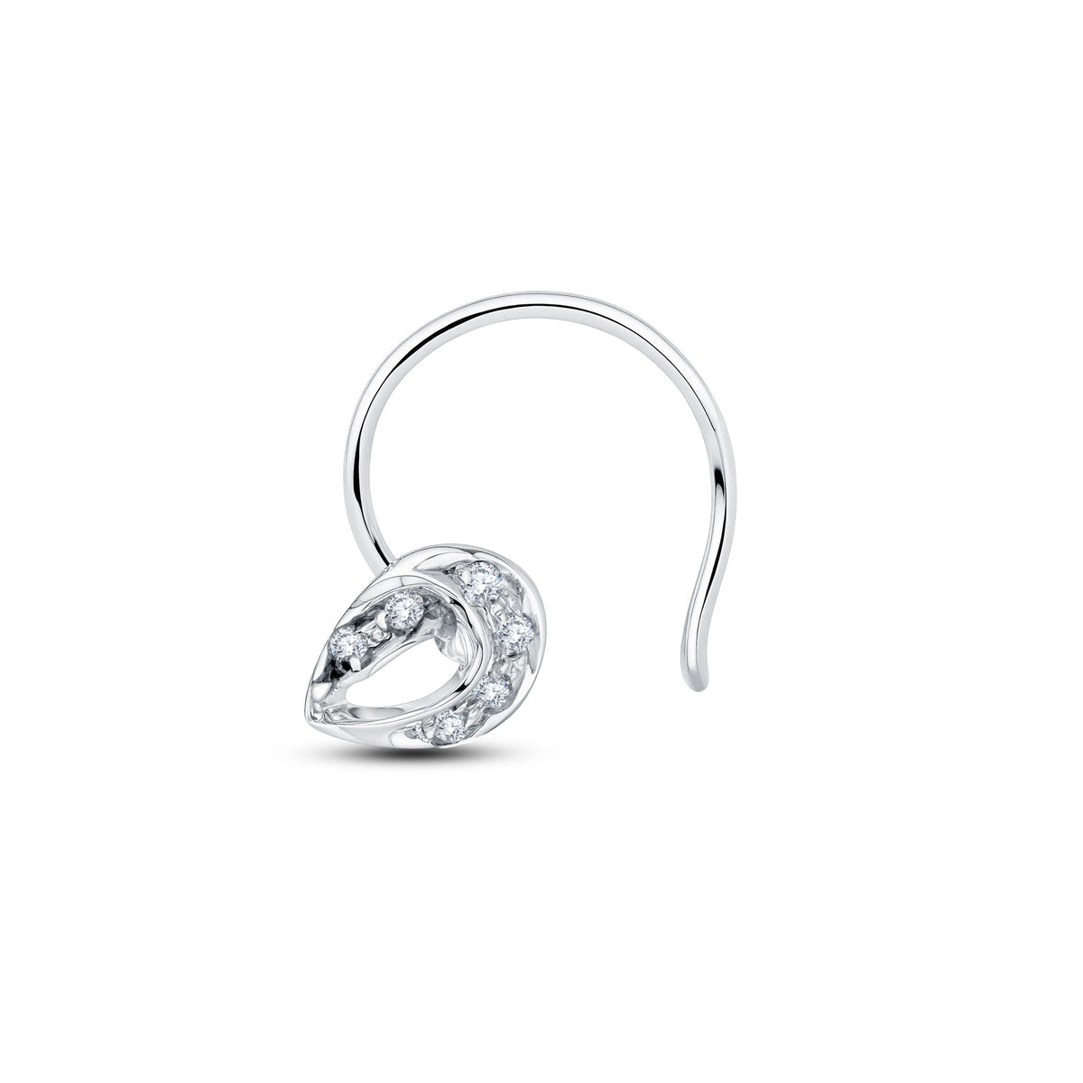 The Diamond Curve Nose Ring | 0.05 CT Lab Diamond Nose Jewelry (3 Colors).GrownnDiva