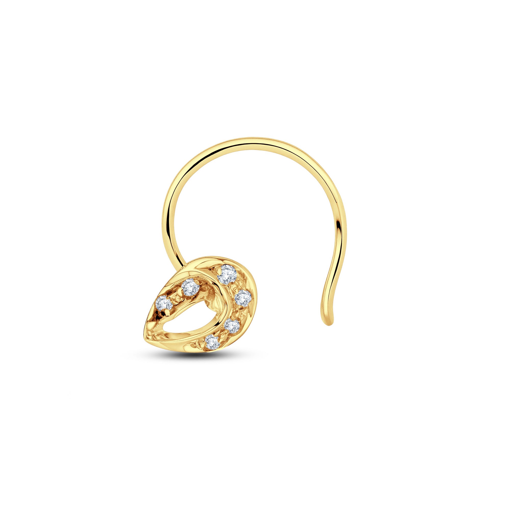 The Diamond Curve Nose Ring | 0.05 CT Lab Diamond Nose Jewelry (3 Colors).GrownńDiva