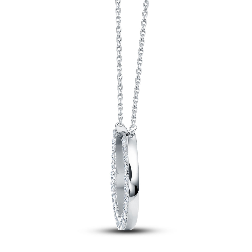 0.34 Carat Lab Diamond Horseshoe Pendant - GrownńDiva 18K Gold Vermeil on 925