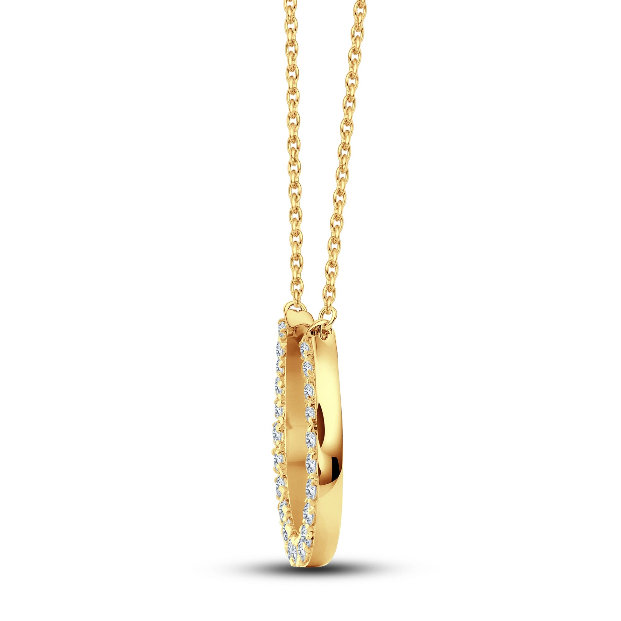 0.34 Carat Lab Diamond Horseshoe Pendant - GrownńDiva 18K Gold Vermeil on 925