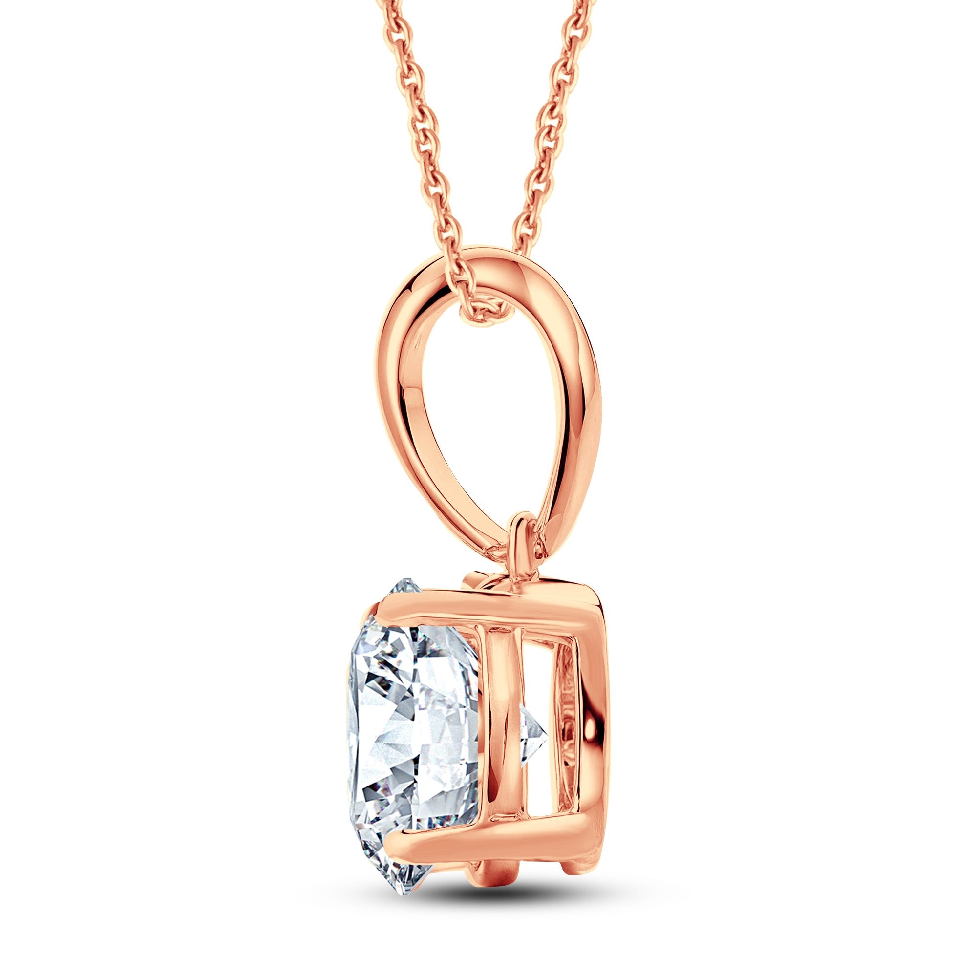 The Classic Round 1.00 Carat Lab Diamond Solitaire Pendant Necklace by GrownńDiva