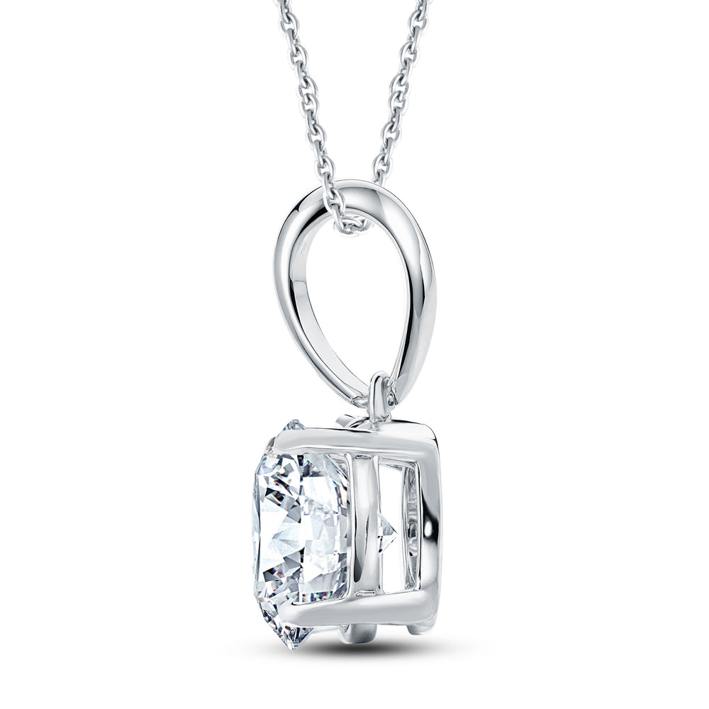 The Classic Round 1.00 Carat Lab Diamond Solitaire Pendant Necklace by GrownńDiva
