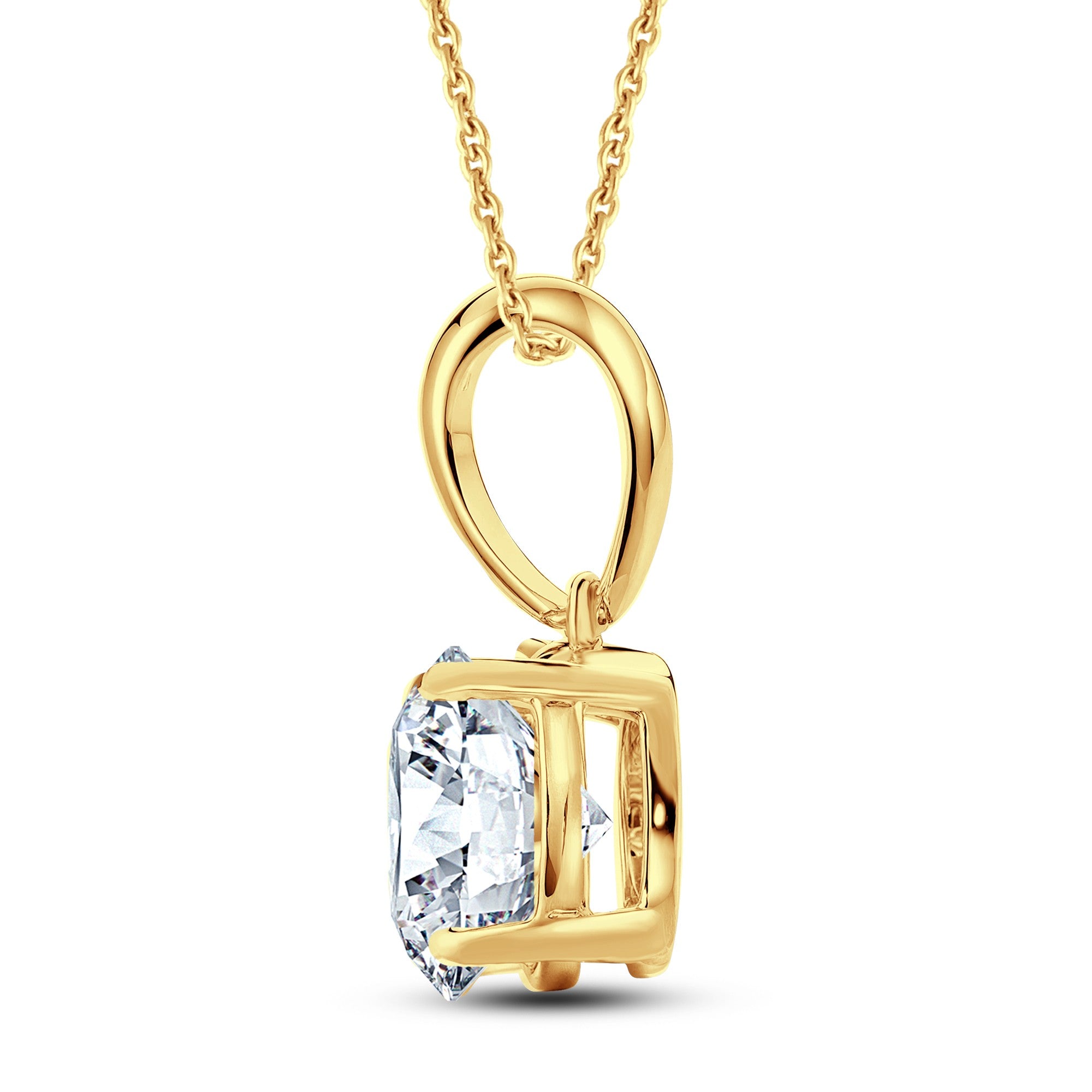 The Classic Round 1.00 Carat Lab Diamond Solitaire Pendant Necklace by GrownńDiva