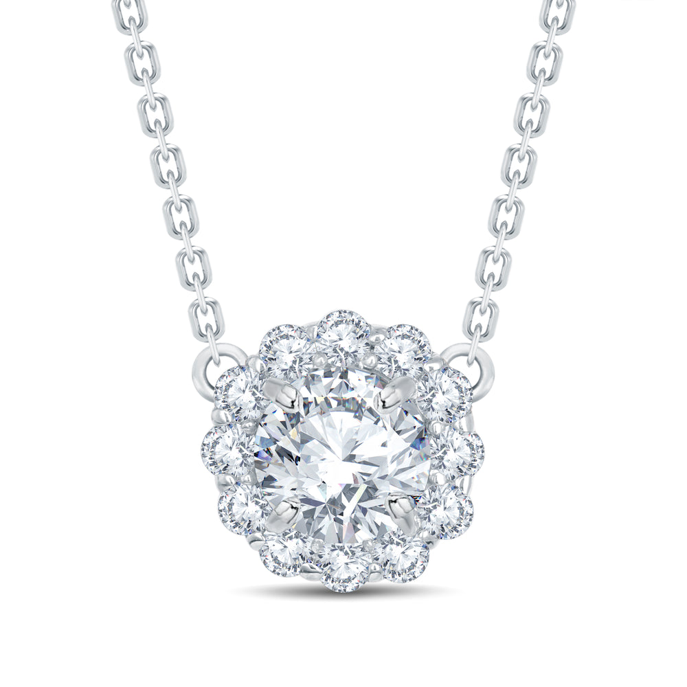 Radiant Halo Spark Lab-Grown Diamond Pendant | GrownńDiva