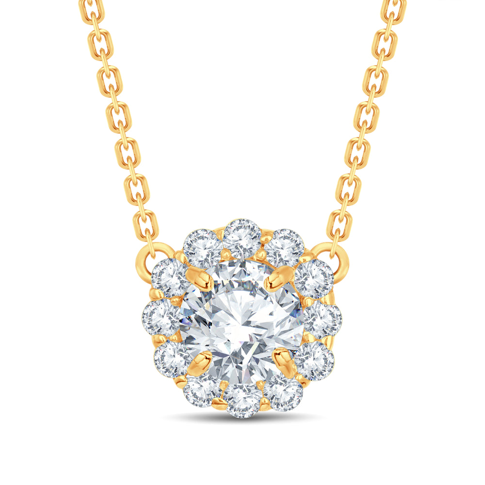 Radiant Halo Spark Lab-Grown Diamond Pendant | GrownńDiva