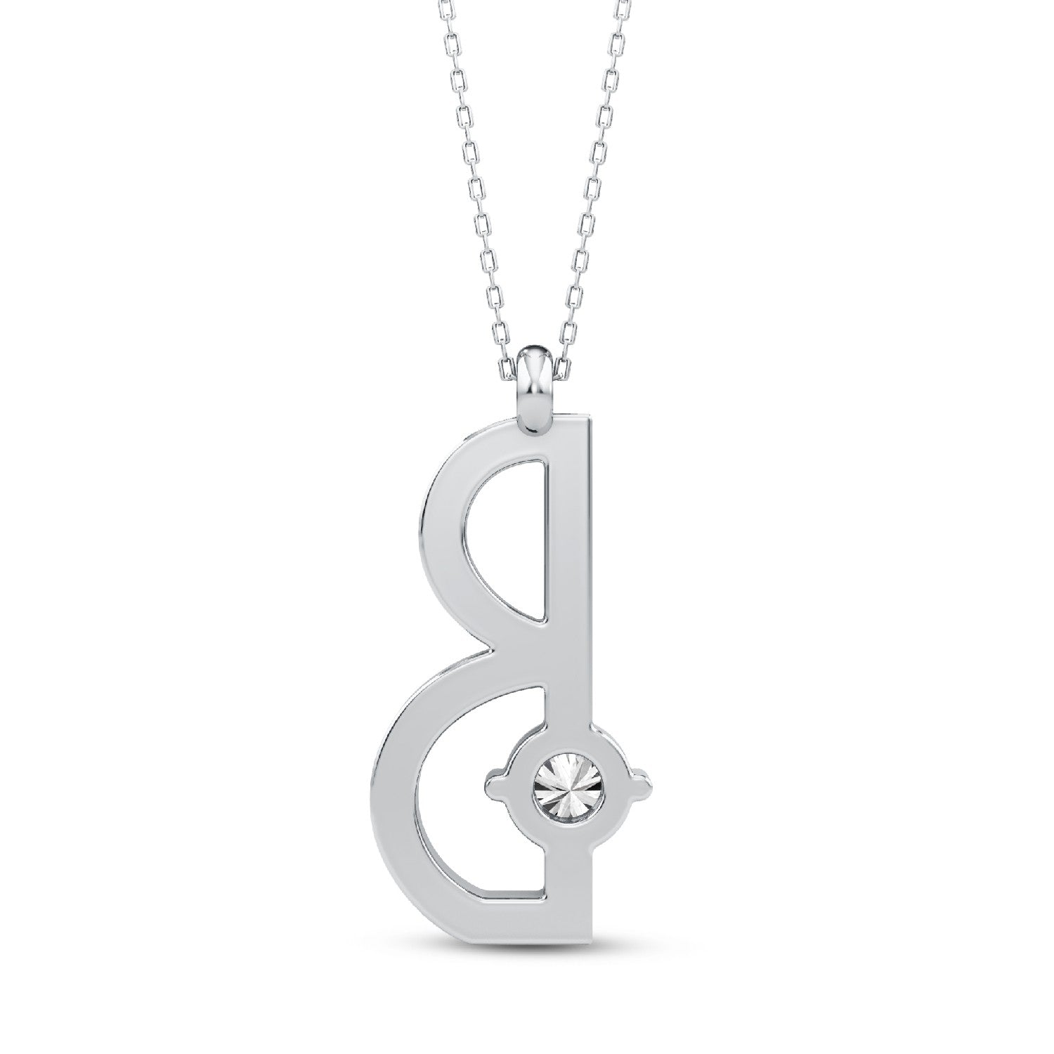 Signature Sparkle: Lab-Grown Diamond Alphabets Initial "B" Pendant.GrownDiva.