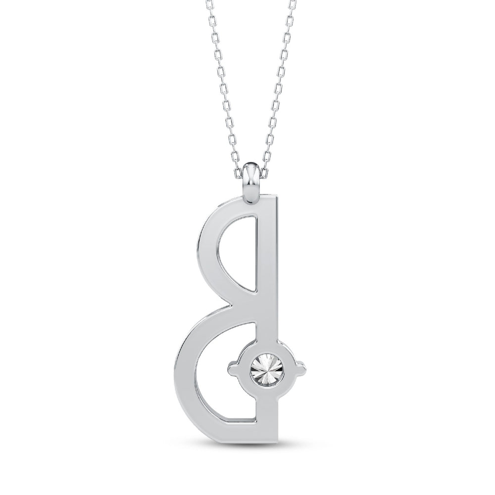 Signature Sparkle: Lab-Grown Diamond Alphabets Initial "B" Pendant.GrownDiva.