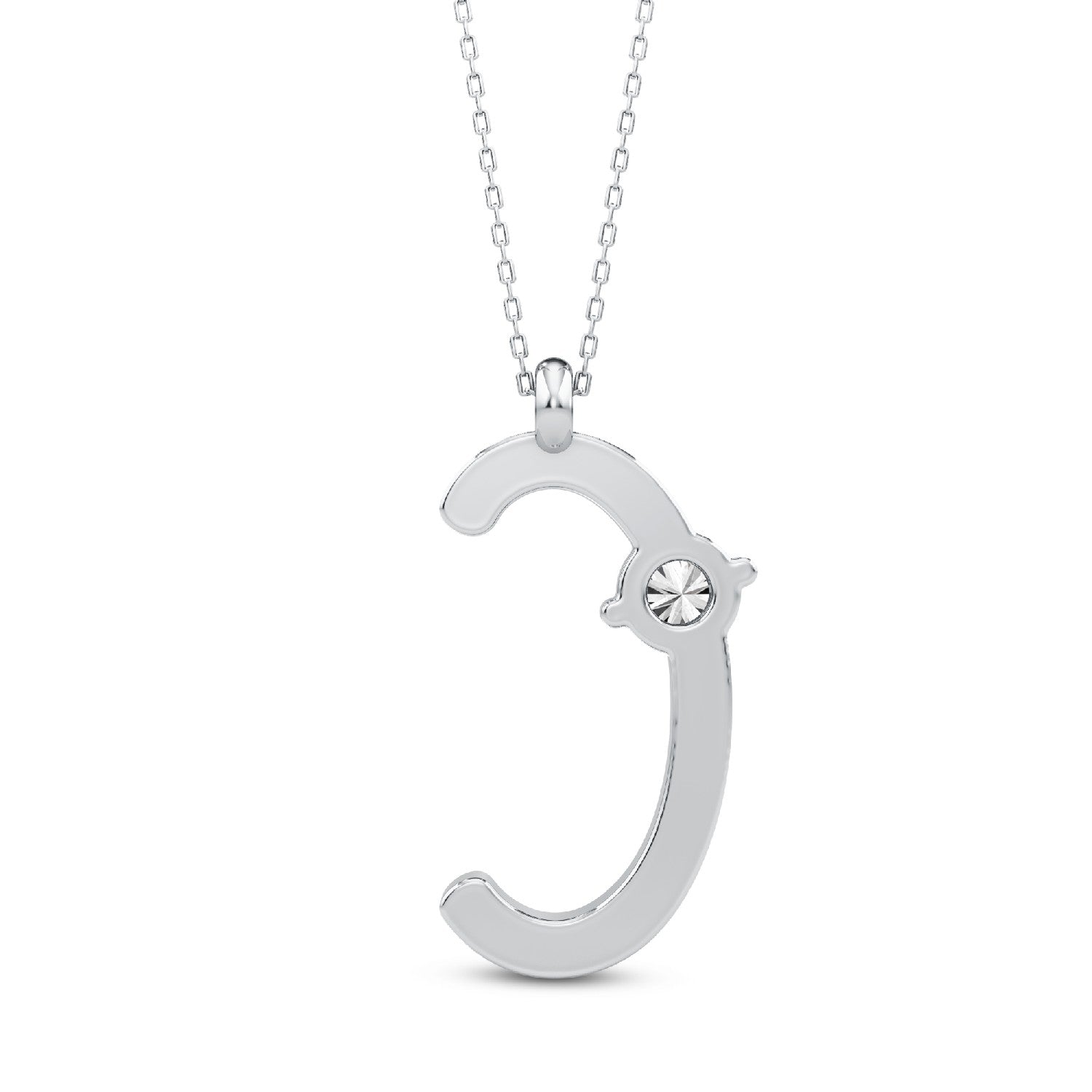 Timeless Elegance: Lab-Grown Diamond Alphabets Initial "C" Pendant.GrownDiva.