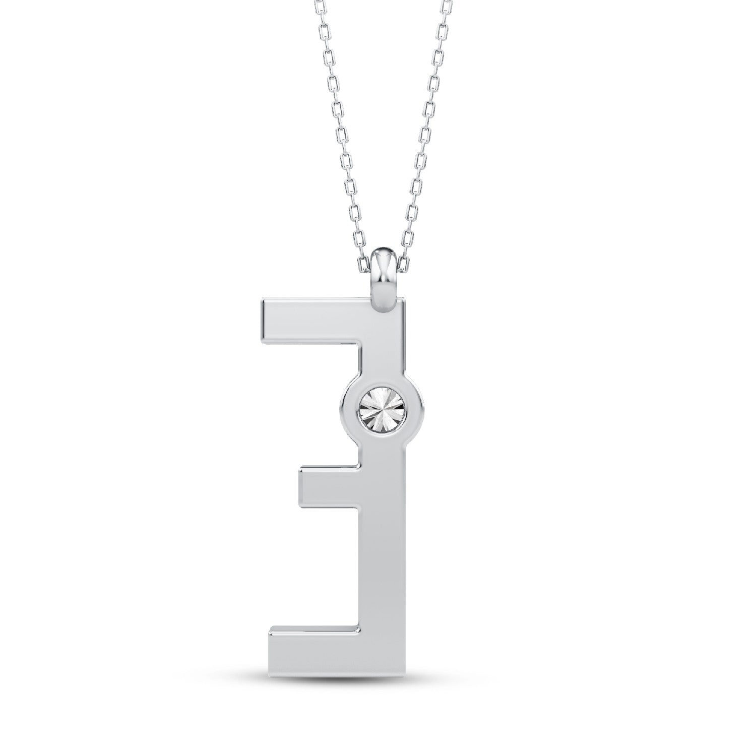Refined Radiance: Lab-Grown Diamond Alphabets Initial "E" Pendant.GrownDiva.