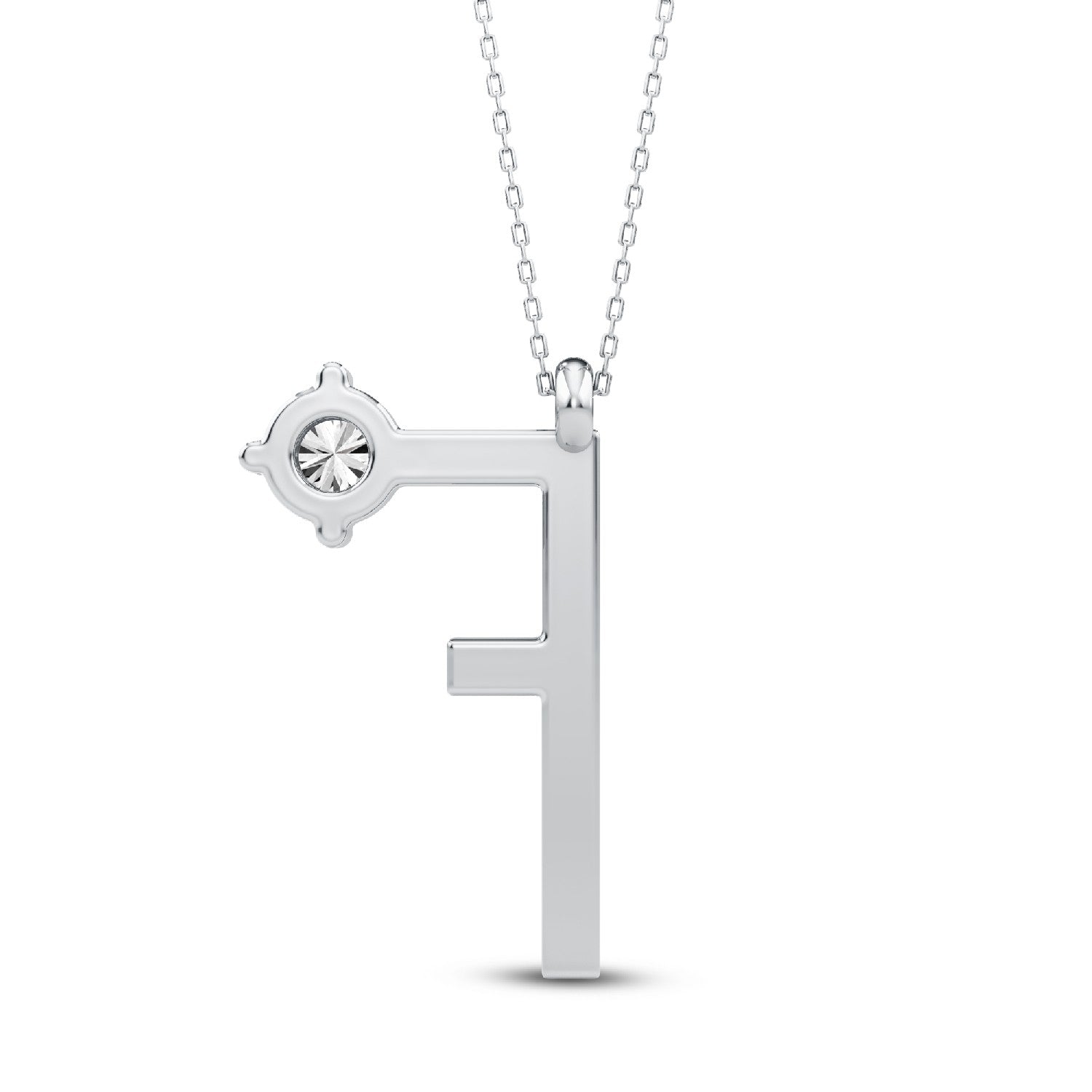 Modern Muse: Lab-Grown Diamond Alphabets Initial "F" Pendant.GrownDiva.