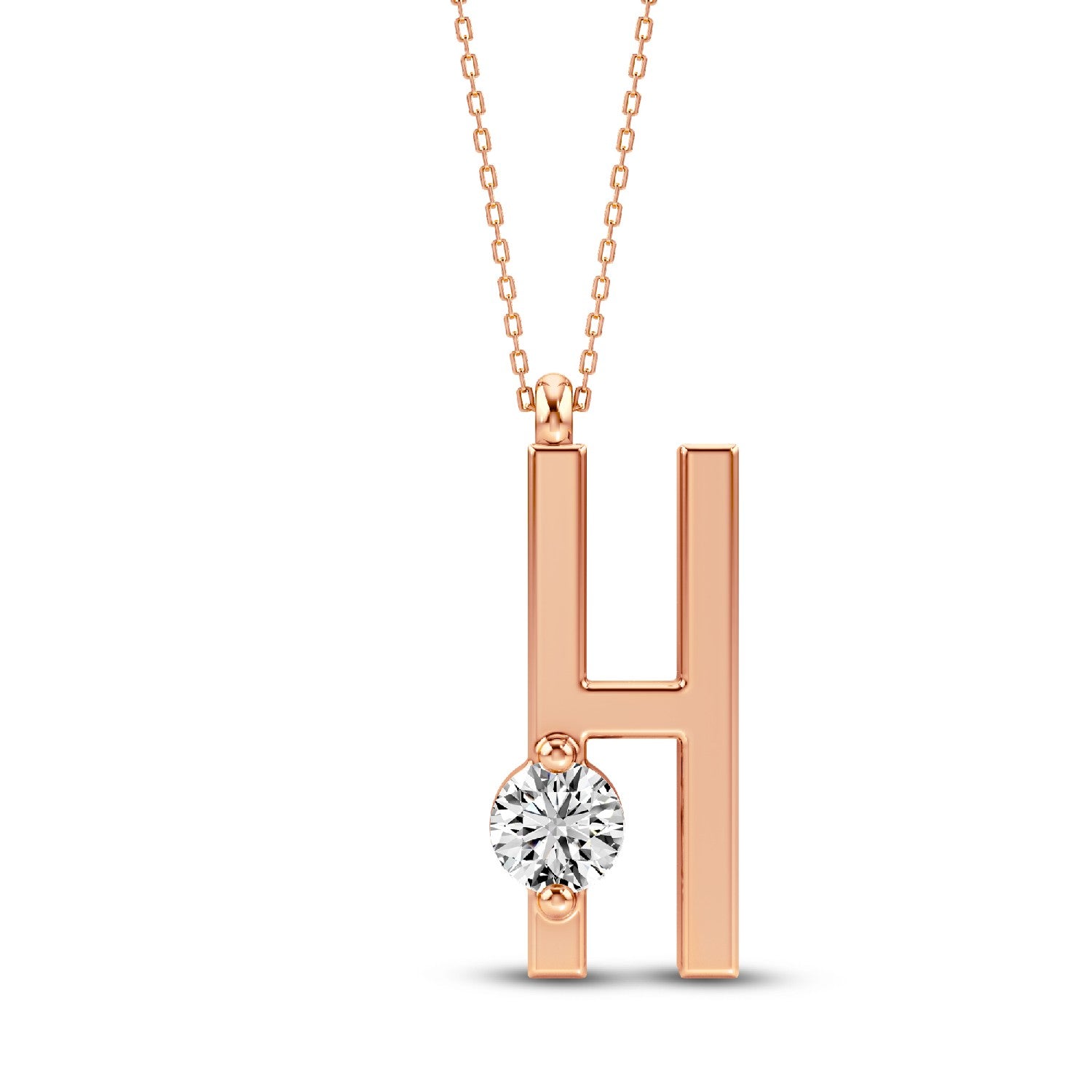 High-Style Heritage: Lab-Grown Diamond Initial "H" Pendant.GrownDiva.