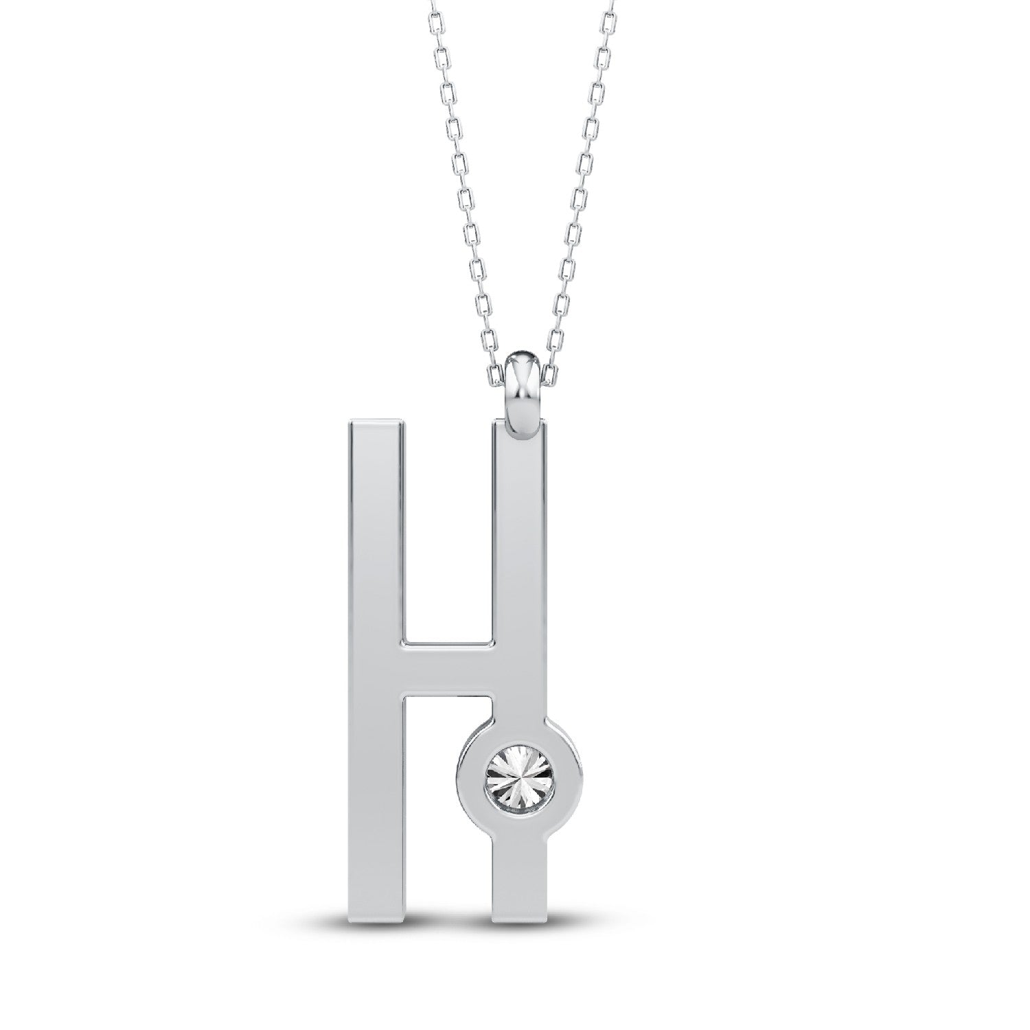 High-Style Heritage: Lab-Grown Diamond Initial "H" Pendant.GrownDiva.