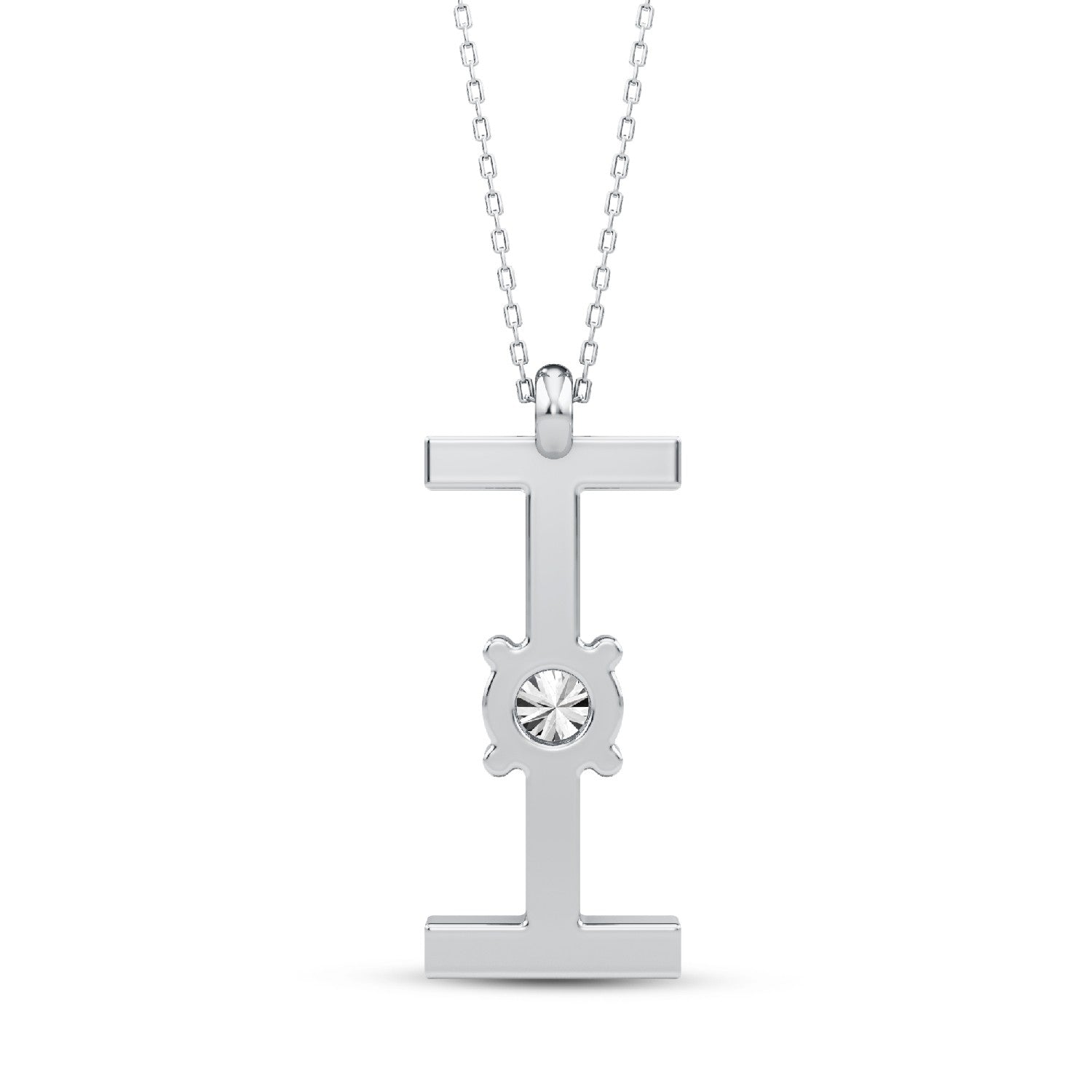 Alphabets Initial "I" Lab-Grown Diamond Pendant | 925 Silver 18kt Gold Vermeil.GrownDiva.