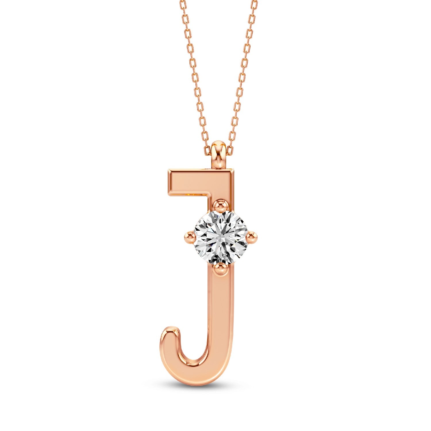 Alphabets Initial "J" Lab-Grown Diamond Pendant | 925 Silver 18kt Gold Vermeil.GrownDiva.
