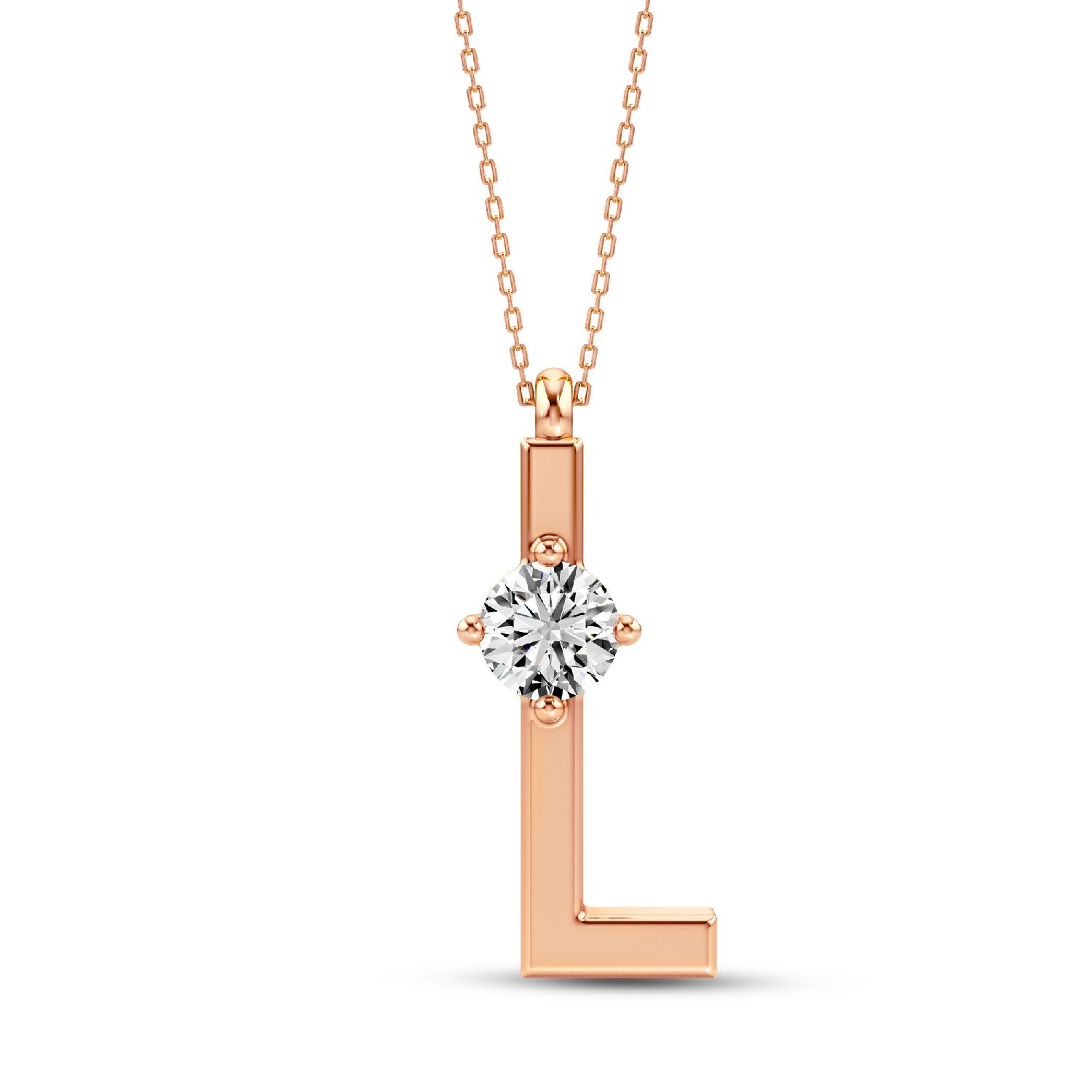 Alphabets Initial "L" Lab-Grown Diamond Pendant | 925 Silver 18kt Gold Vermeil.GrownDiva.
