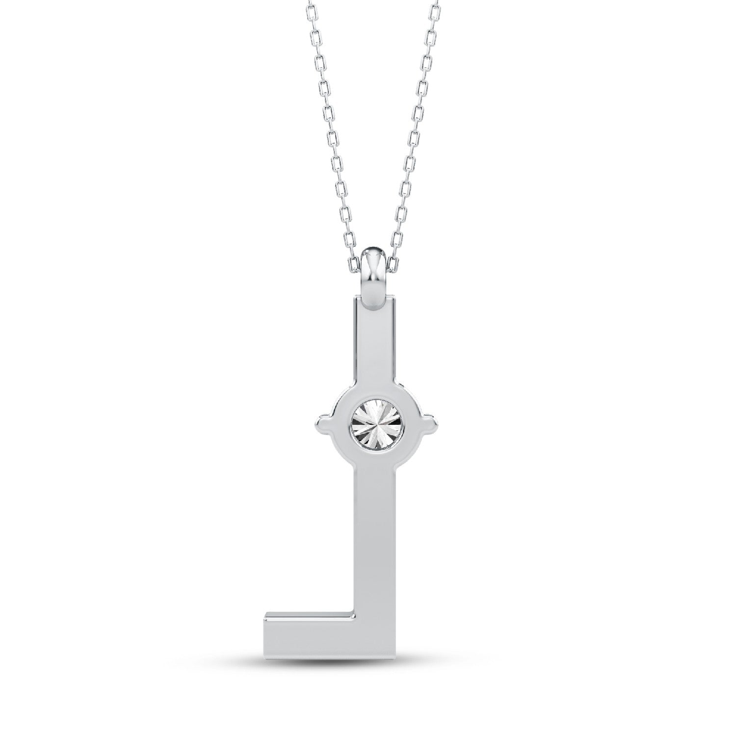 Alphabets Initial "L" Lab-Grown Diamond Pendant | 925 Silver 18kt Gold Vermeil.GrownDiva.