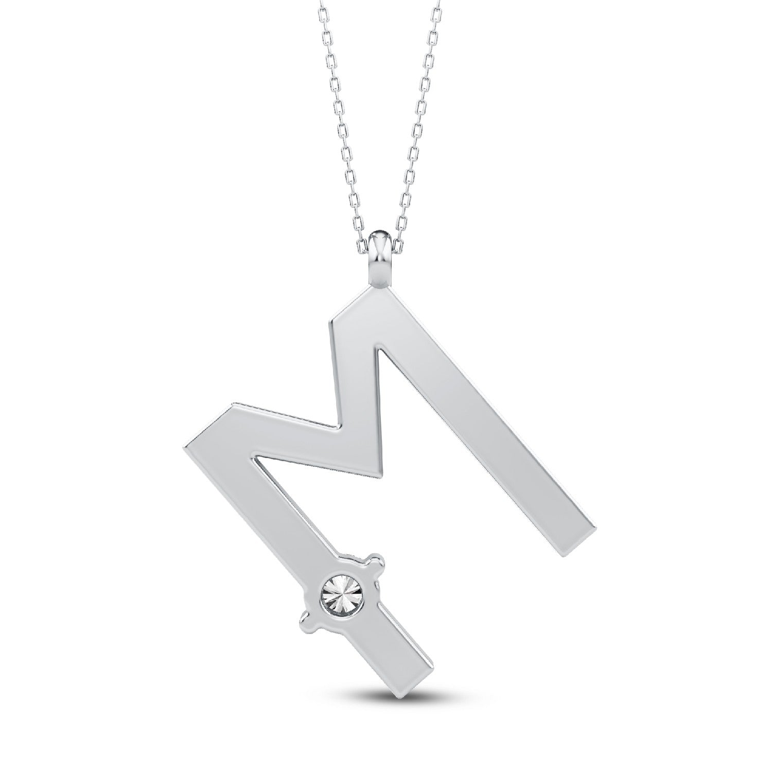 Alphabets Initial "M" Lab-Grown Diamond Pendant | 925 Silver 18kt Gold Vermeil.GrownDiva.