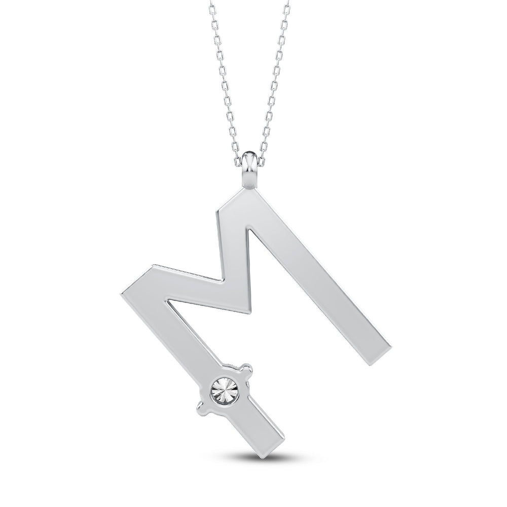 Alphabets Initial "M" Lab-Grown Diamond Pendant | 925 Silver 18kt Gold Vermeil.GrownDiva.