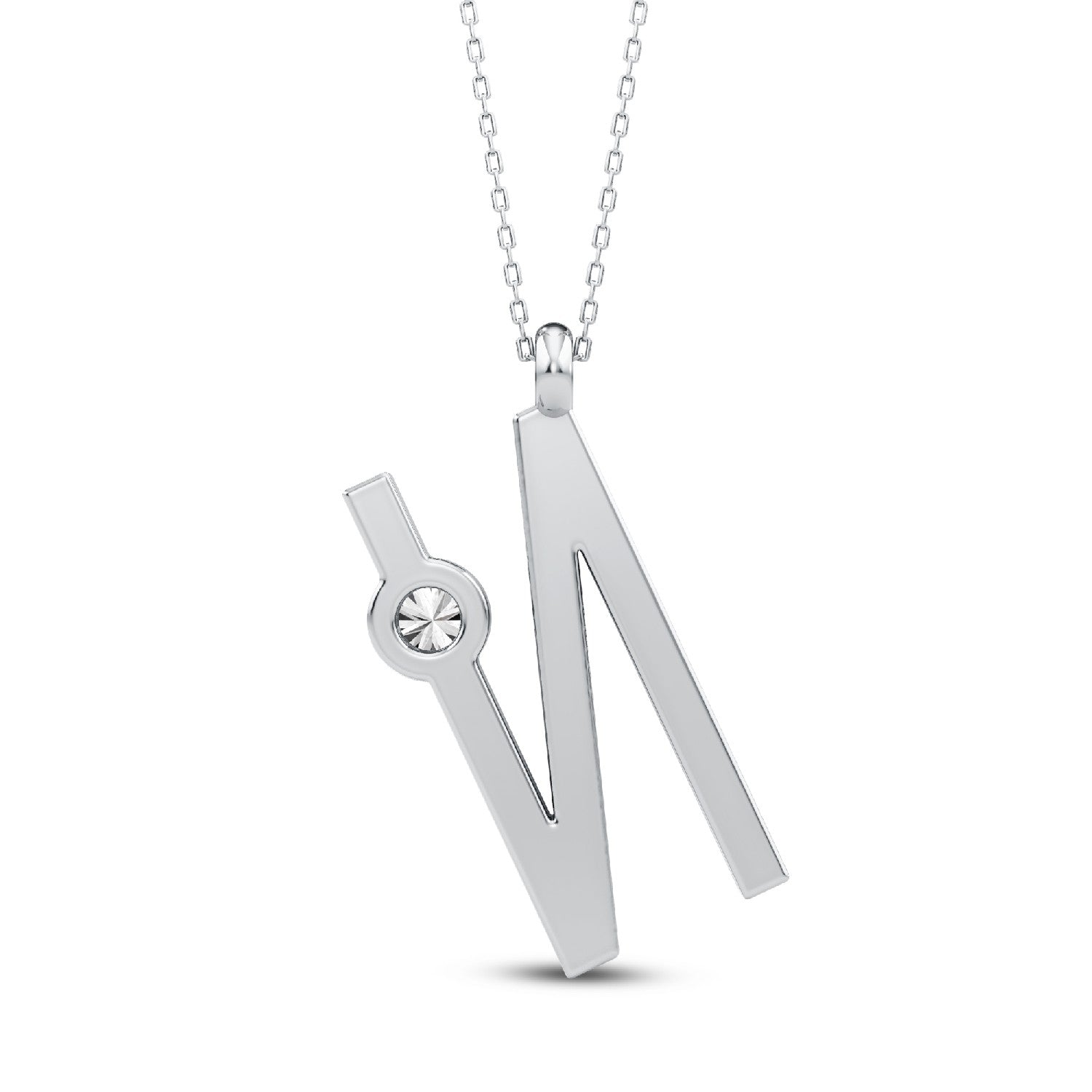 Alphabets Initial "N" Lab-Grown Diamond Pendant | 925 Silver 18kt Gold Vermeil.GrownDIva.