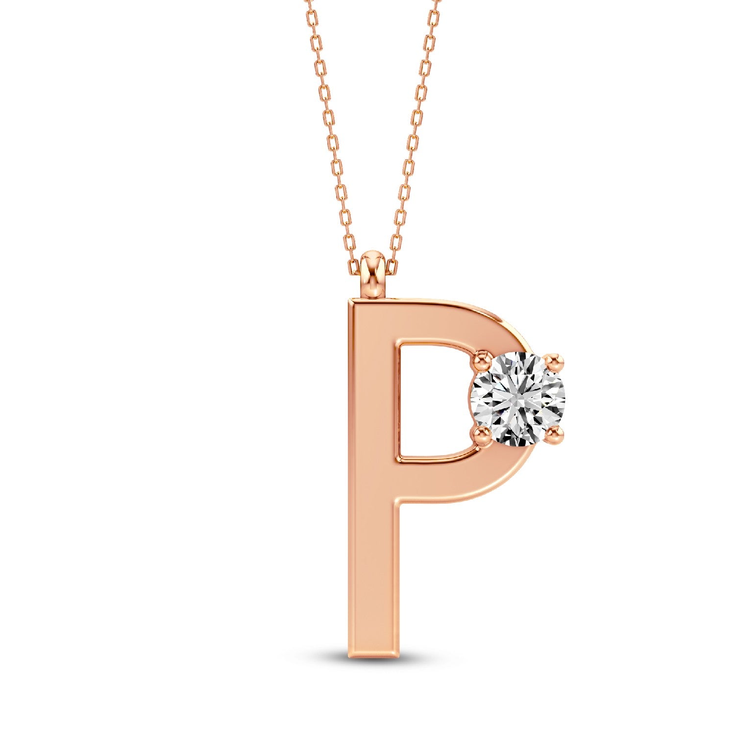 Alphabets Initial "P" Lab-Grown Diamond Pendant | 925 Silver 18kt Gold Vermeil.GrownDiva.