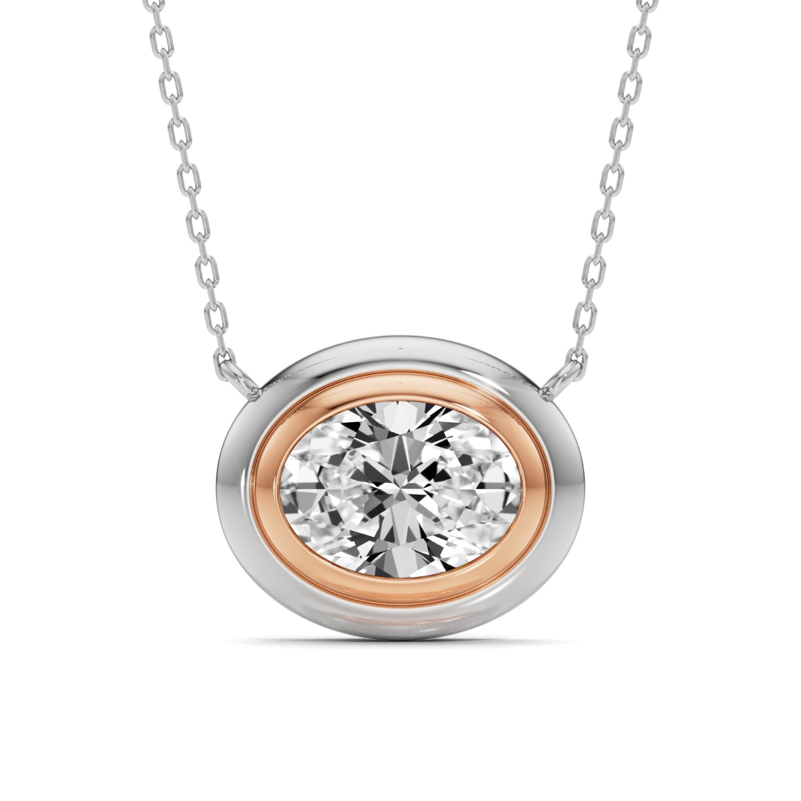 GrownńDiva 1.50 Carat Oval East-West Lab Diamond Pendant.GrownńDiva.